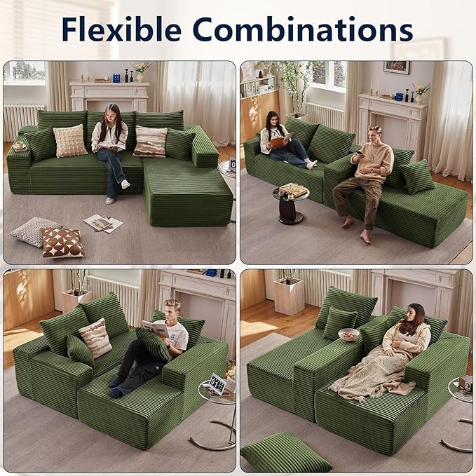 108" Modular Sectional Sofa, Sponge Sofa