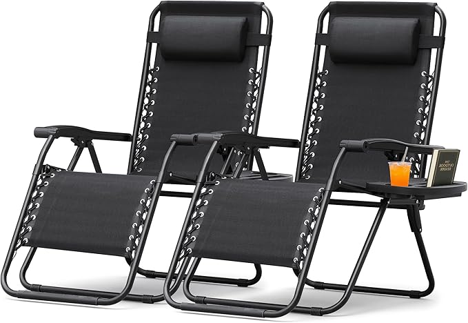 Devoko Patio Zero Gravity Chair Outdoor Free Folding Adjustable Chaise Lounge