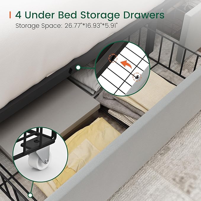 LARMACE King Size Bed Frame