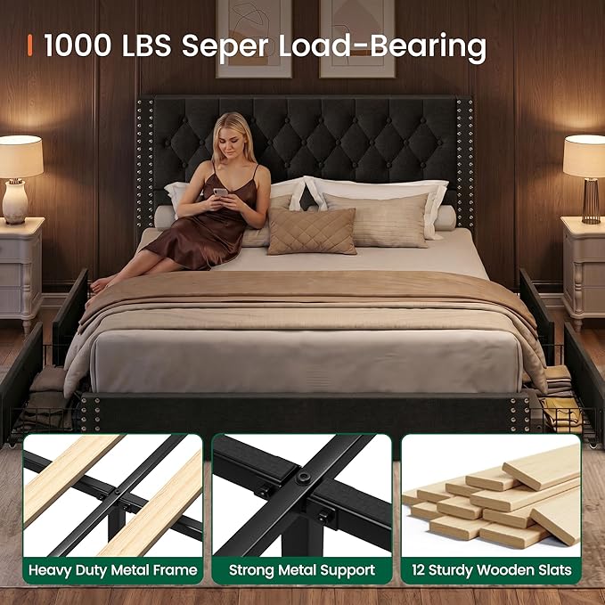 LARMACE King Size Bed Frame
