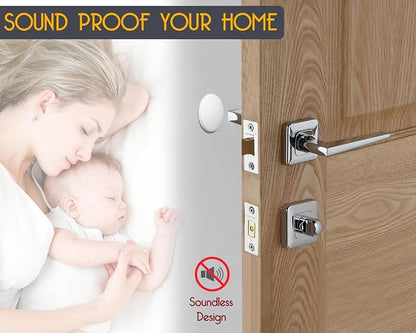 Door Stoppers - Medium 2" (12 Pack) - Door Stoppers for Wall with Strong Back Adhesive - Quiet and Shock Absorbent Silicone Wall Protectors from Door Knobs - Protects Every Surface - White