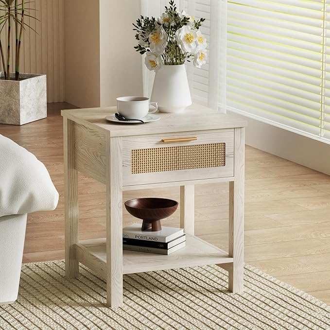 Set of 2 Nightstands, Modern End Table
