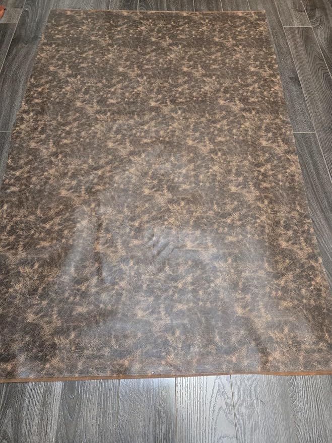 Brown Vintage Distressed Antiqued Faux Leather Fabric PU Peta Approved Vegan