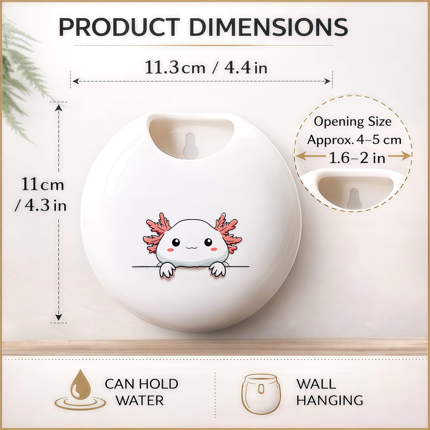 BJDAMAI Axolotl Small Wall Planters for Indoor Outdoor Pots Ceramic, Gifts for Women Teens Girls Kids, Axolotl Lovers Themed Gifts Decor Stuff Things Items!