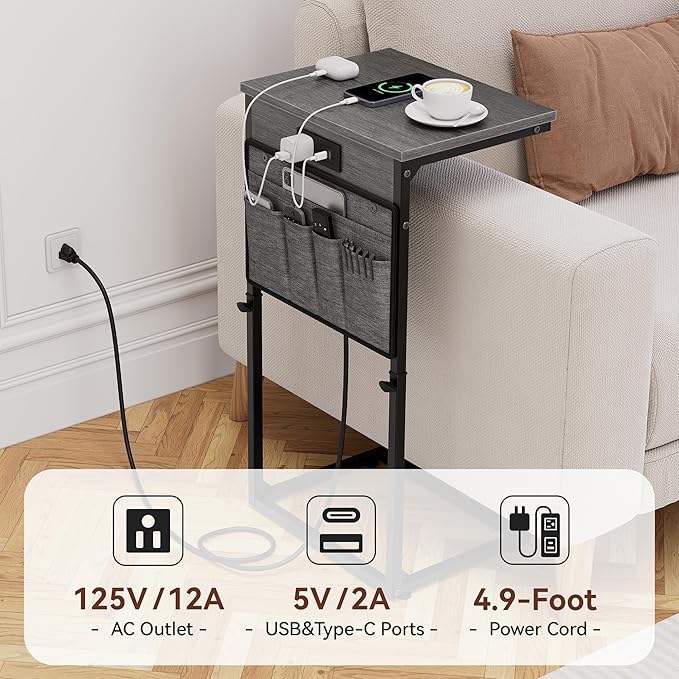 Vagusicc C-Shaped End Table