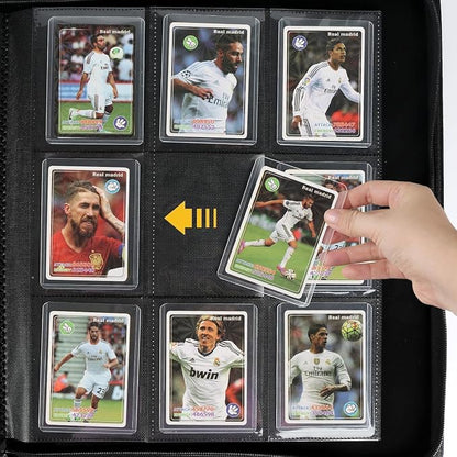 Toploader Binder,Toploader Hard Cases, 9-Pocket Pages Sleeves Hold up 288 Cards.Toploader Card Binder with Sleeves for “3×4” rigid，Card Holder(RED)