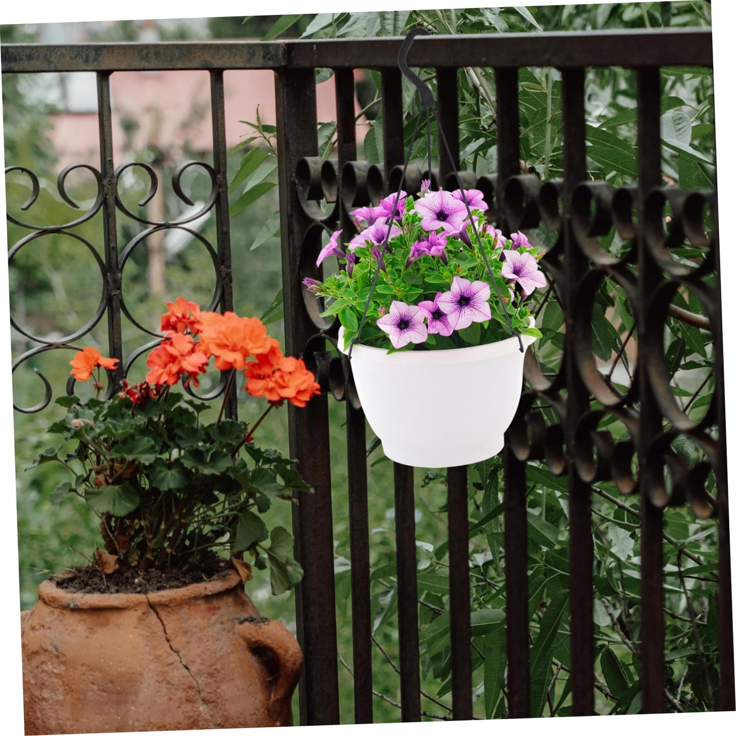 Cabilock 10pcs Plastic Hanging Hooks for Indoor and Outdoor Plant Display Flower Pot Hanger for Garden Balcony and Home Decor for Pothos