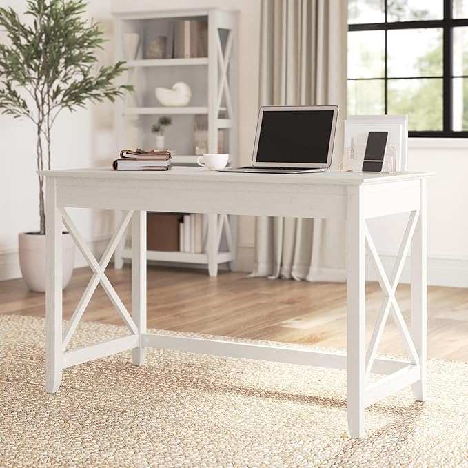Bush Home Key West 48W Writing Desk in Linen White Oak