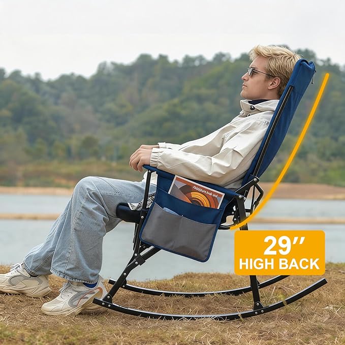 Romswi 2 Pack High Back Portable Rocking Chair