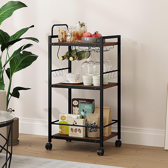 Bar Cart for The Home, 3 Tier Kitchen Carts