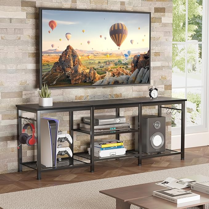 YGEOMER TV Stand for TVs Up to 55 Inch, Entertainment Center for Living Room