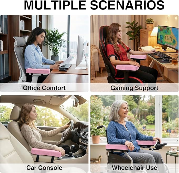 Smiry Ergonomic Office Chair Armrest Pads, Memory Foam Arm Rest Covers
