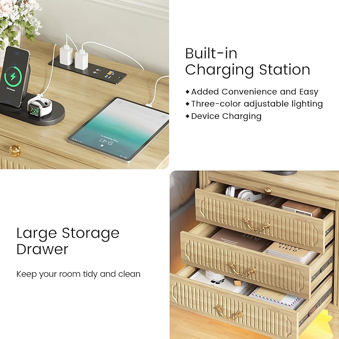 FREDEES 25.6'' Wide Bedside Table