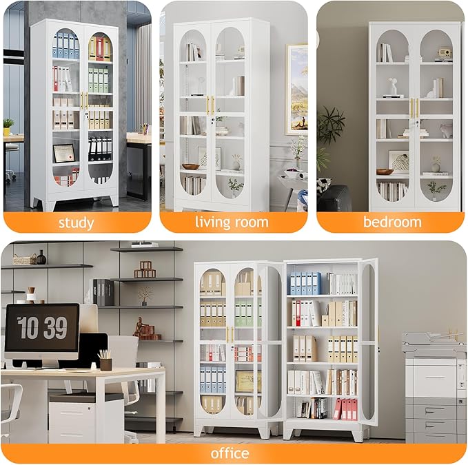 PAOFIN 71" H Locking Display Cabinet
