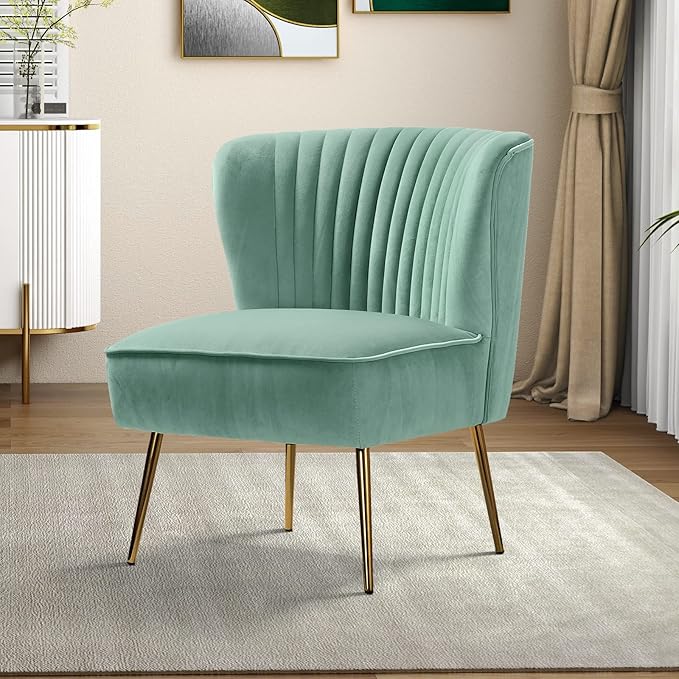 HULALA HOME Velvet Accent Chair, Modern Upholstered Cute Side Chair