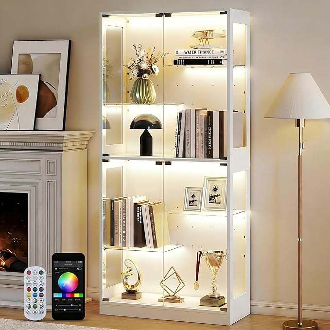 Lamtor 69-inch Glass Display Cabinet – Curio Cabinet
