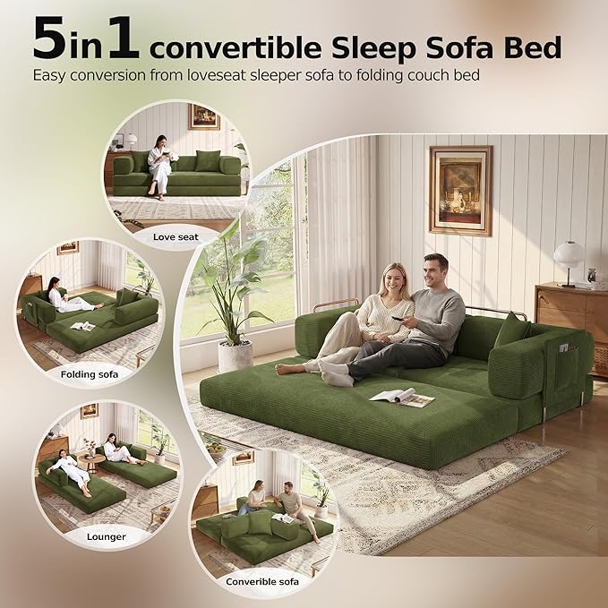 MoonSpeak 78.8''Sleeper Couch Bed