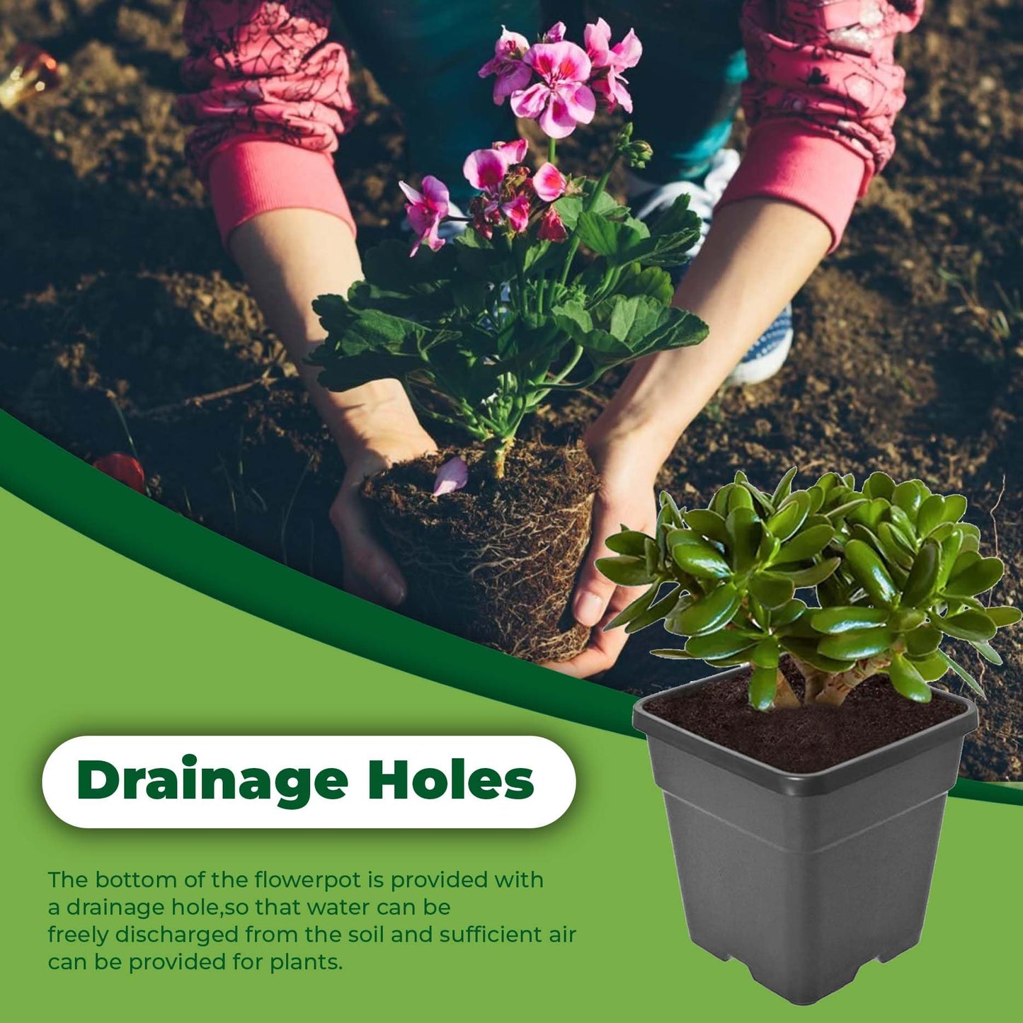 LiGuVCY Plant Pots Flower Pot 10-Pack 2 Gallon Planter Nursery Pot Garden Seedling Planters Containers Plastic Injection Molded Pots with Drainage Holes for Outdoor Indoor Plants Vegetables, Black