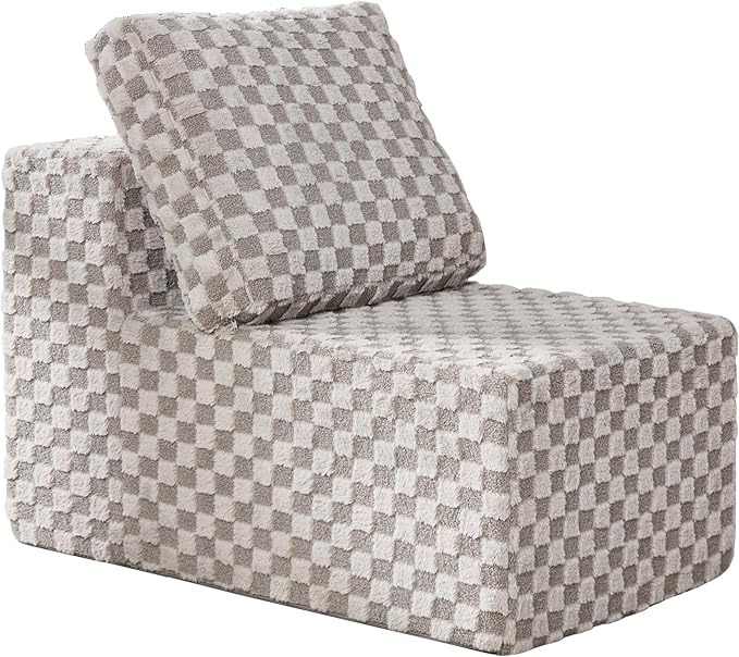 Single Sofa 1 Seat Couch with Deep Seat Memory Foam Cloud Chair with Pillows