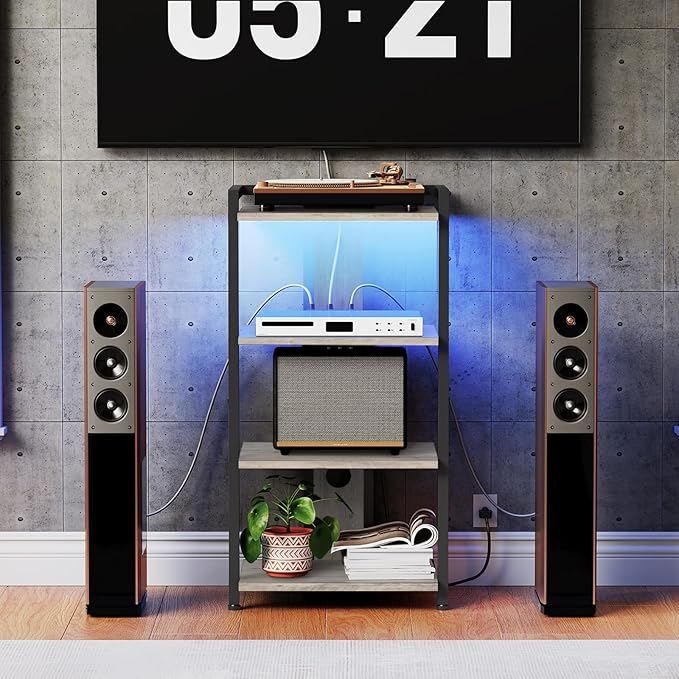 HOOBRO 4-Tier AV Media Stand, Media Console