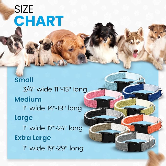 Hypoallergenic Dog Collar - Great for Sensitive Skin, Soft Collar for Dogs, Soft Organic & Earth Friendly (Large, Grey)