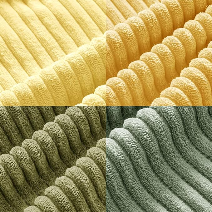 MIULEE Boho Farmhouse Yellow Green Throw Pillow Covers 18x18 Inch Set of 4