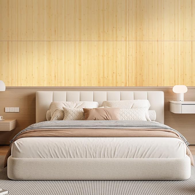 OUZUGIE 2 Pack 96x24 Inch Natural Bamboo Wall Panel – Carbonized Pole Wrap