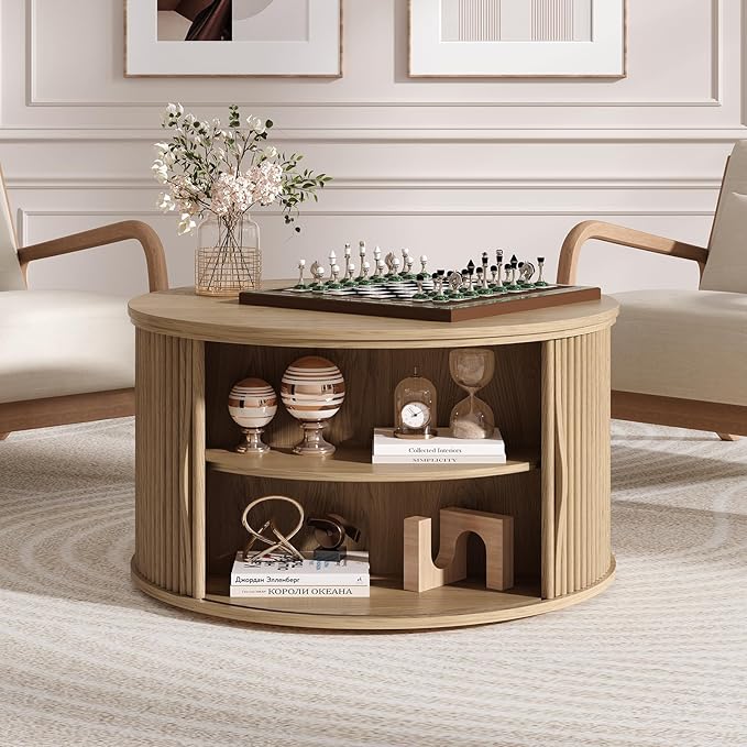 SULIVES Round Coffee Table