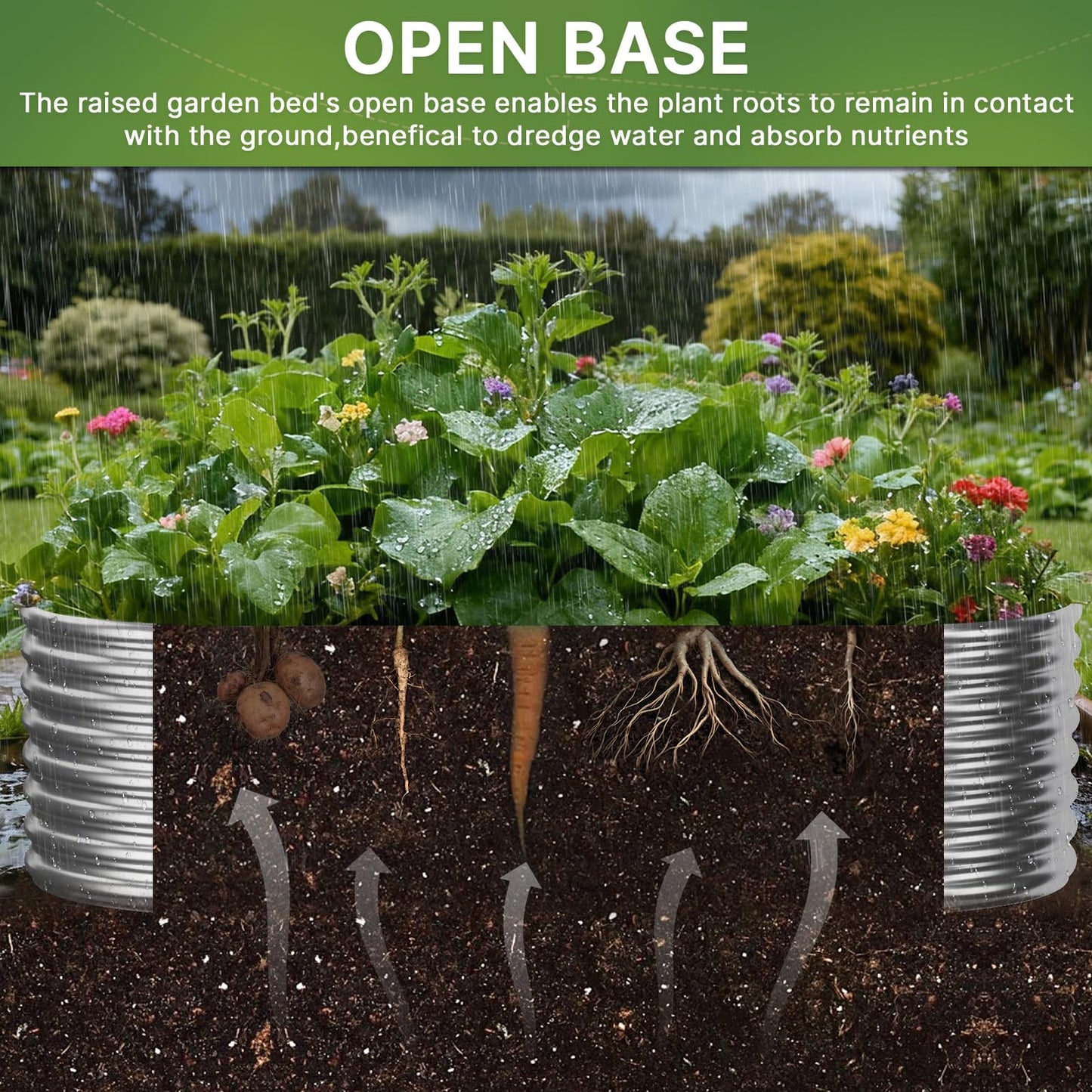 Mostmahes 2 Pack Tall 8ft Galvanized Raised Garden Bed Outdoor, Metal Garden Bed for Vegetables, Above Ground Garden Box for Flower, Steel Raised Beds for Gardening - 8x3ft