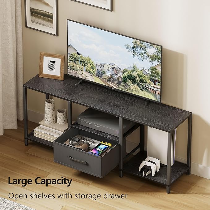JARHETUN TV Stand with Fabric Drawer