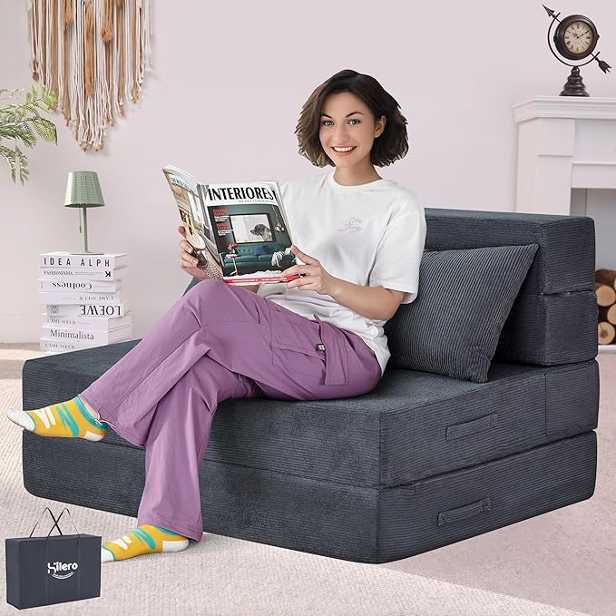 Folding Sofa Bed, 4 in 1 Convertible Sleeper Chair