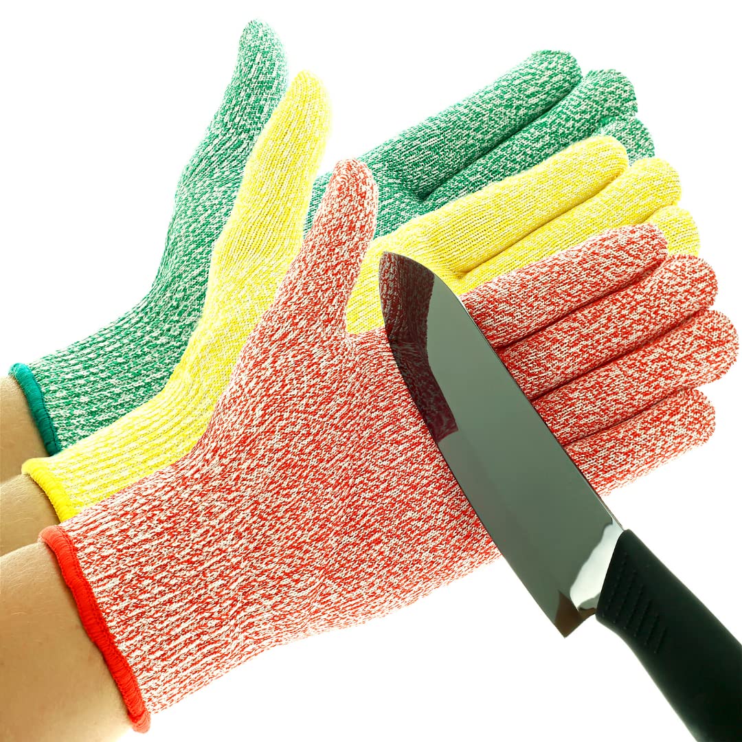 TruChef Premium Cut Resistant Adult Gloves Food Grade - Level 5 Anti-Cut Protection for Meat, Veggies & Wood Carving - Durable, Breathable, Machine Washable - Kitchen Knife Proof Safety Gloves