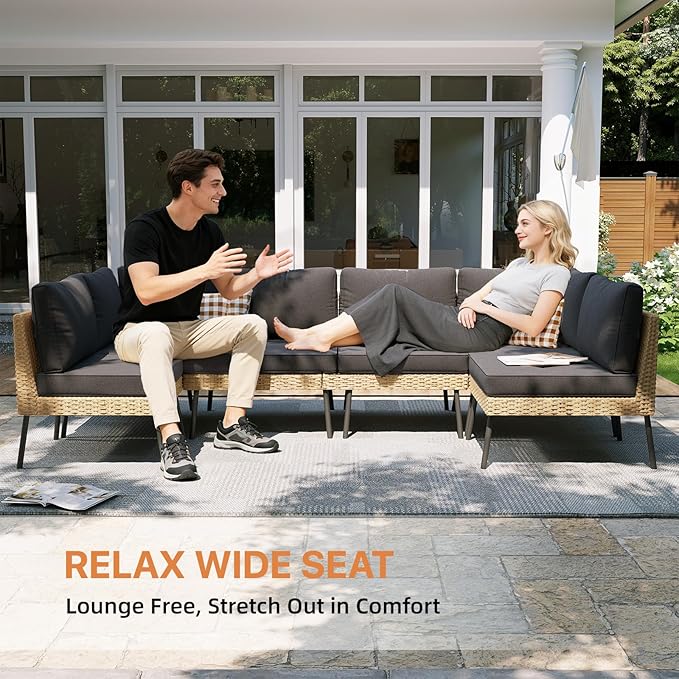 Aoxun 8-Piece Patio Furniture Set, Wicker Outdoor Furniture