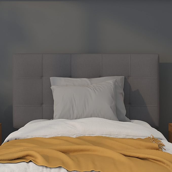 Flash Furniture Bedford Tufted Upholstered Twin Size Headboard in Dark Gray