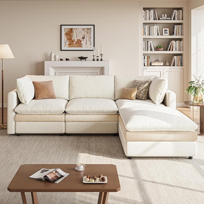 97" Cloud Couches for Living Room, 29.1" Deep Seat Modular Sectional Sofa