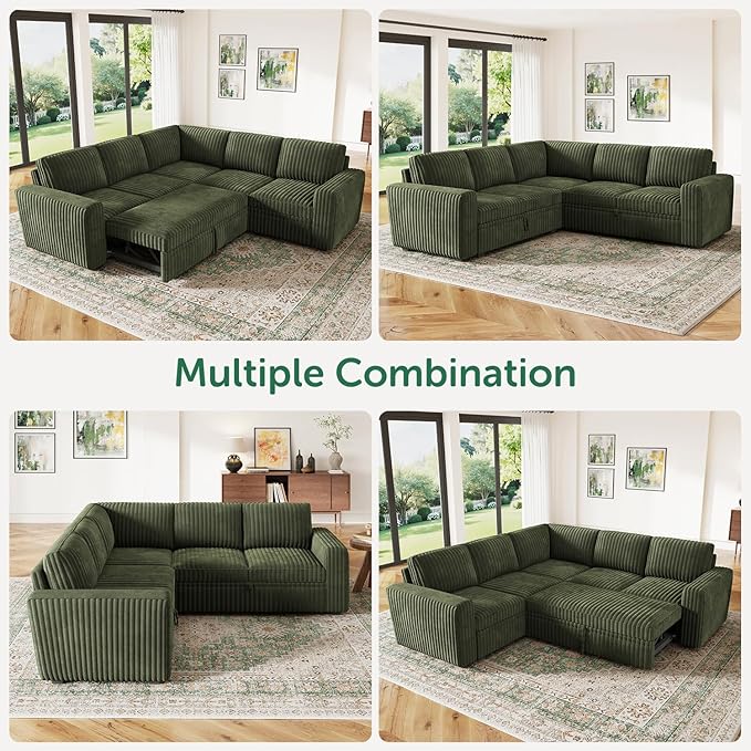 HONBAY Modular Sectional Sleeper Sofa