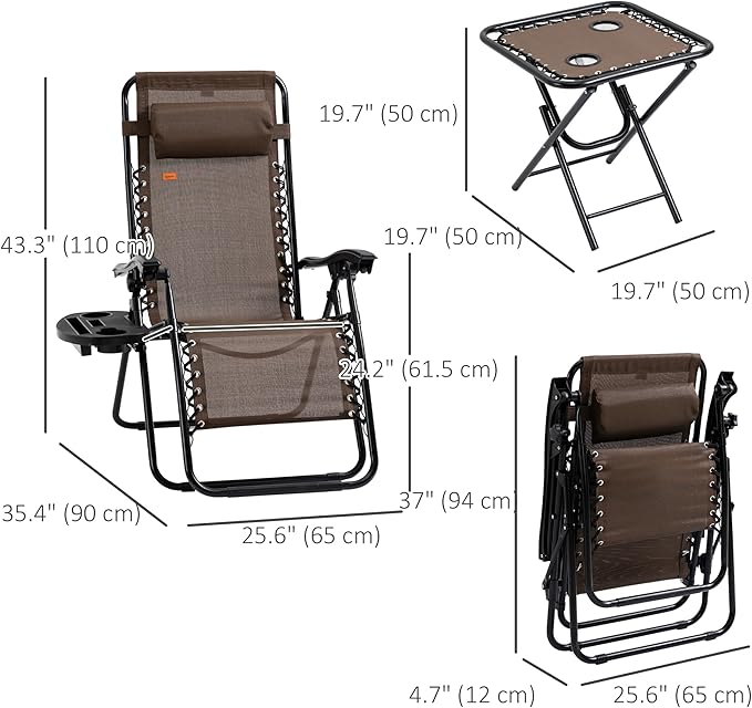 Outsunny Zero Gravity Chair Set