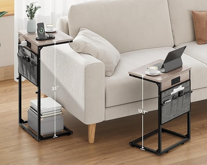 Vagusicc C-Shaped End Table