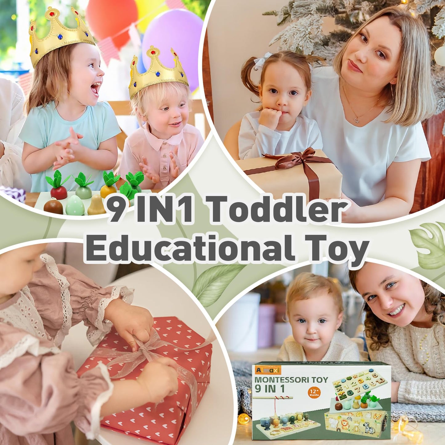 Montessori Toys for 1 Year Old - 4 Year Olds, Wooden Busy Activity ToddlerToy, Preschool Educational Toys, Birthday Gift for Boys Girls Aged 1 2 3 4 Year