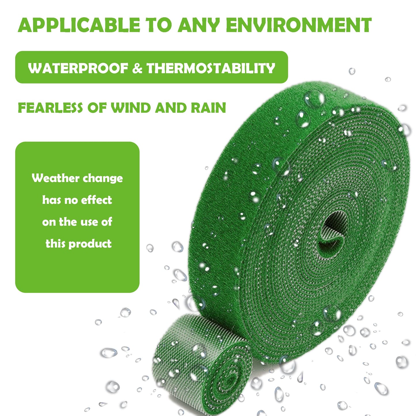 ArtFamy Green Garden Ties|Plant Ties for Climbing Plants 100 feet x1/2‘’in 3 Rolls|Plant Supports for Effective Growing Strong |Green-Recycled Plastic Garden Twine & Twist Ties for Tomato Stakes