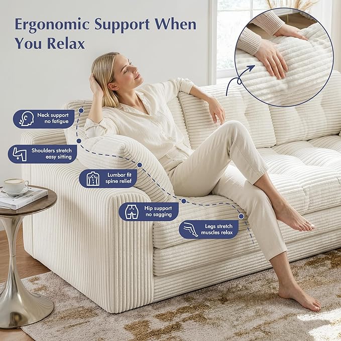 Homkdom Boneless Loveseat, Convertible Folding Sofa Bed, Pull Out Sleeper Sofa