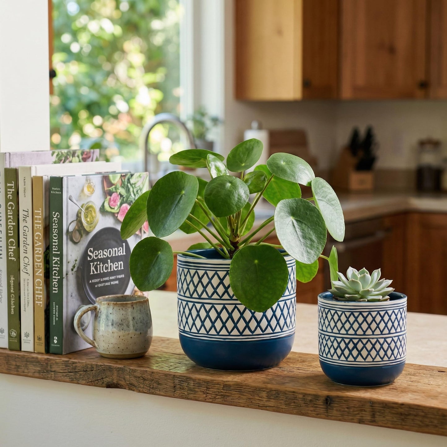 HERDUK Decorative Ceramic Flower Pots Set of 2 – 6 & 4.7 Inch Indoor Plant Pots, Boho Decorative Pots for Plants, Orchid & Succulent Planters with Drainage