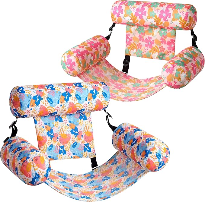 SLOOSH Inflatable Pool Floats Adult, 2 Packs Floating Lounge Chairs, Blow up