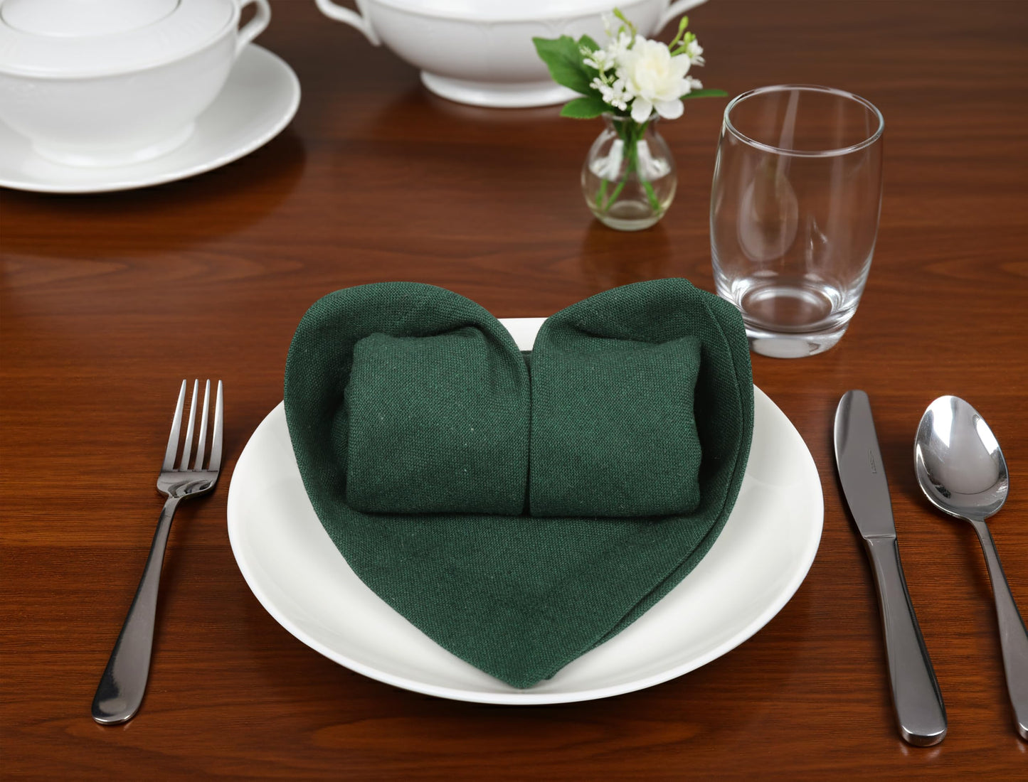 Peperhomia 18x18 Cloth Napkins 12 Pack Cotton Dinner Napkins Soft,Washable & Eco-Friendly Table Napkins Everyday Use,Restaurants & Events Durable Plain Table Decor 46 x 46 cm Forest Green