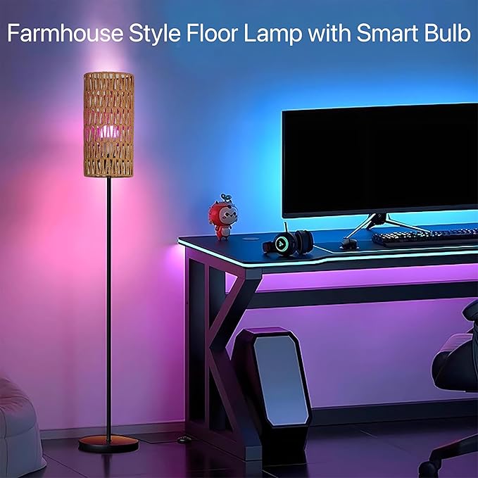 Ruiever Floor Lamp for Living Room, Farmhouse Floor lamp, Modern Standing lamp