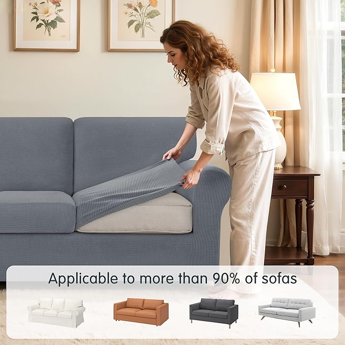 SUBRTEX 7 Pieces Stretch Sofa Slipcover Sets Couch Cover Sets Backrest Cushion