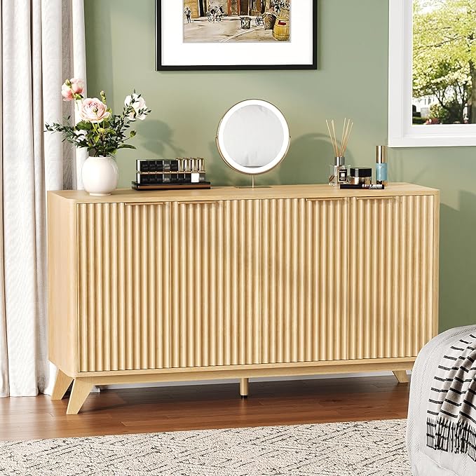 VINGLI Modern TV Stands for 65 inch tvs, Mid Century TV Stand