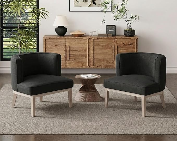 Gray Barrel Chairs Set of 2