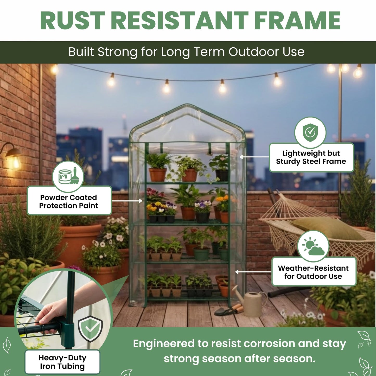 3 Tier Mini Greenhouse - Portable Greenhouse with Rust-Resistant Frame and PVC Cover for Indoor/Outdoor - 27.5x19x50-Inch Green House by Pure Garden