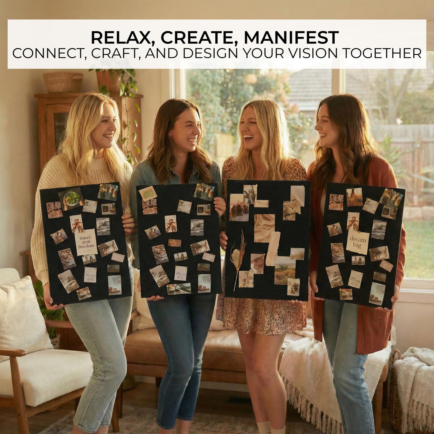 Inspirational Vision Board Kit – Complete Set with Vision Board Book & Felt Board, Motivational Pictures & Quotes to Map Your Goals & Dreams - The Perfect Supplies to Visualize Goal Setting & Success